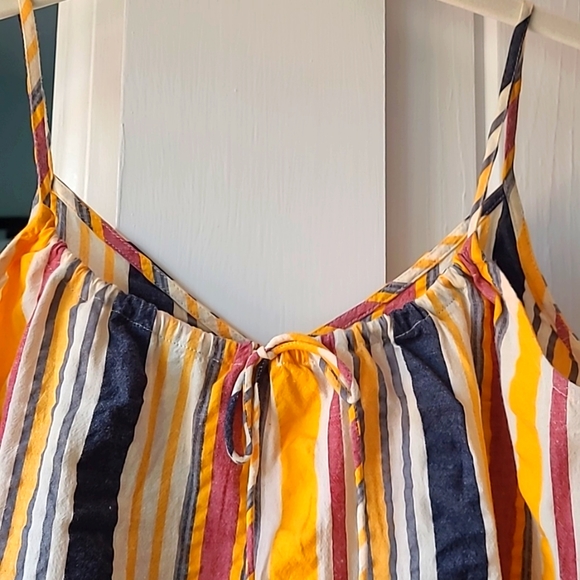LOFT Petite Yellow Striped Boho Halter Top - Picture 4 of 5